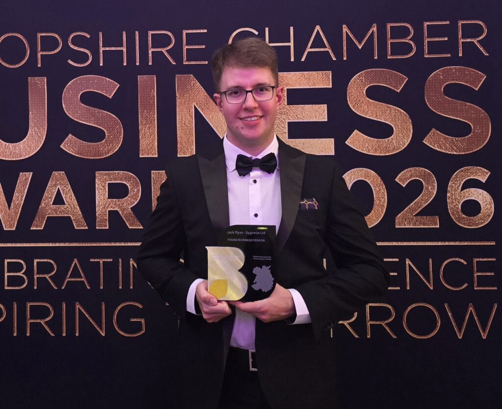 Jack Ryan, Founder of Sygneus Ltd, wins Young Business Person of the Year 2026.